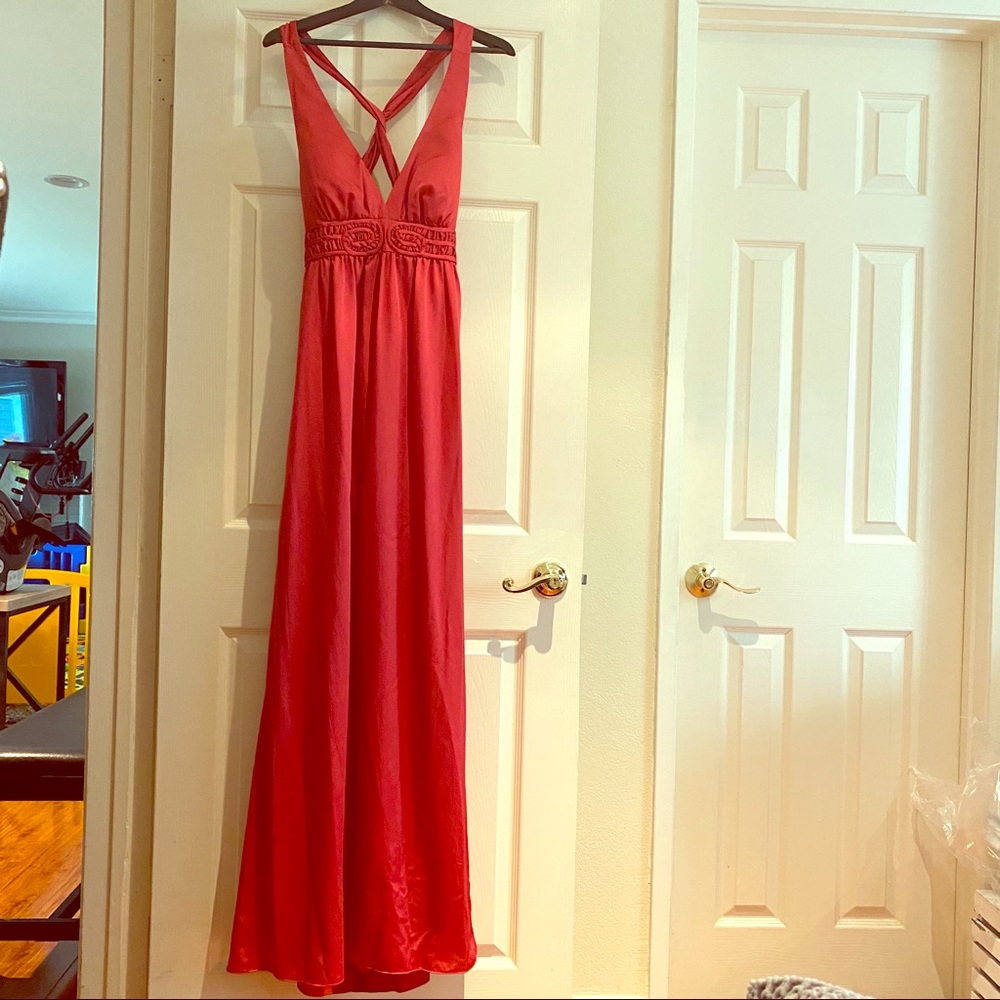 NWT Max and Cleo Red Cocktail Maxi Dress Sz 12